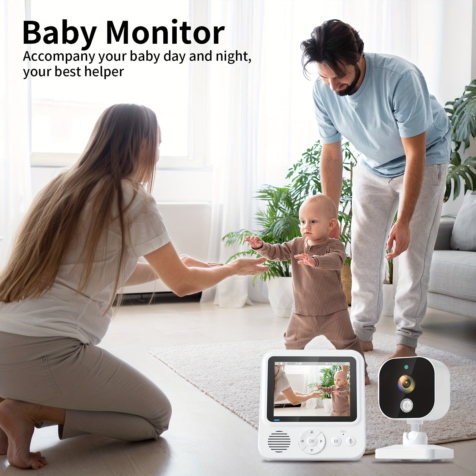 Baby Monitor with 7.11cm LCD Display 720p HD Video Wireless Night Vision Two-Way Audio
