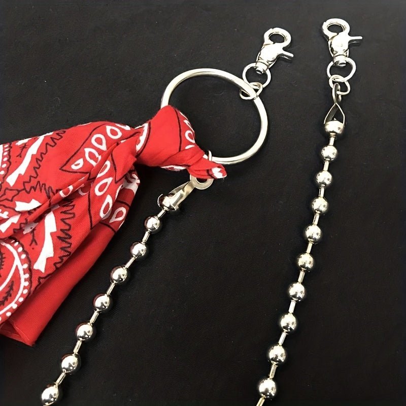 Metal Jeans Chain with Square Scarf Beads Hip-Hop Style Accessory for Gifting