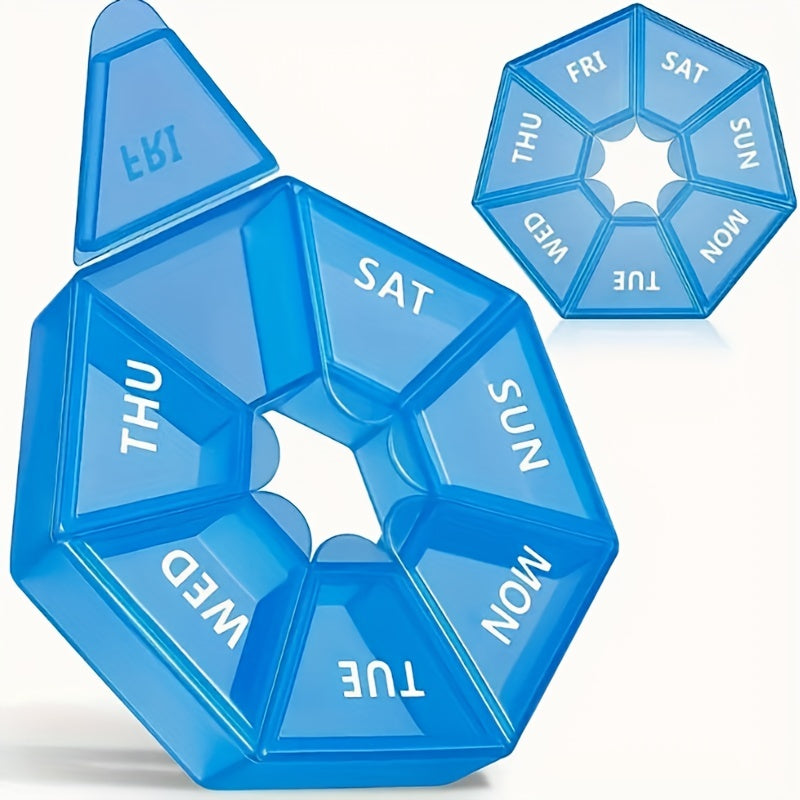 Uniseks portativ Rangli kamonli tabletkalar qutisi 7-tarmoqli qalinlashtirilgan dori tashkilotchisi