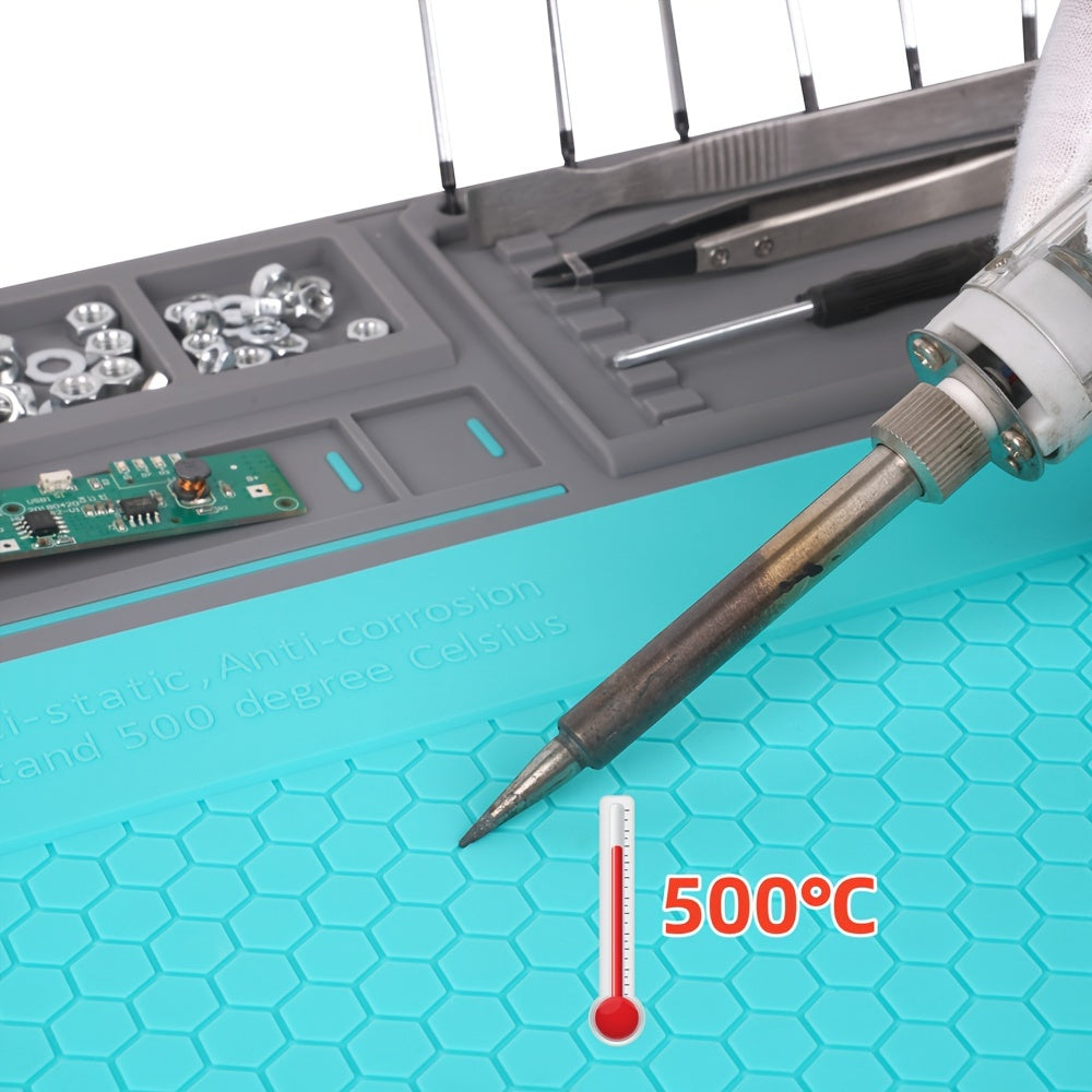 Silicone Soldering Mat Set Anti-slip Heat Resistant Insulation Workbench Tools