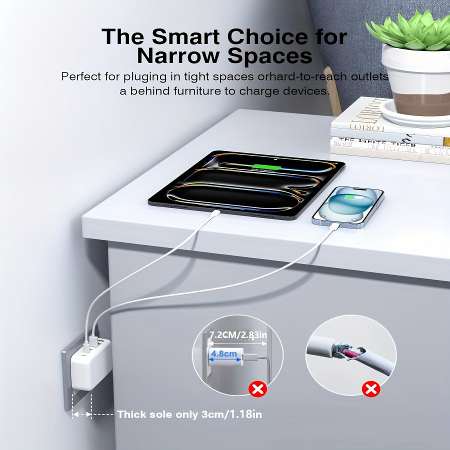 6-Port 100W USB C Wall Charger with 6-In-1 Fast Charging for iPhone iPad Samsung and More