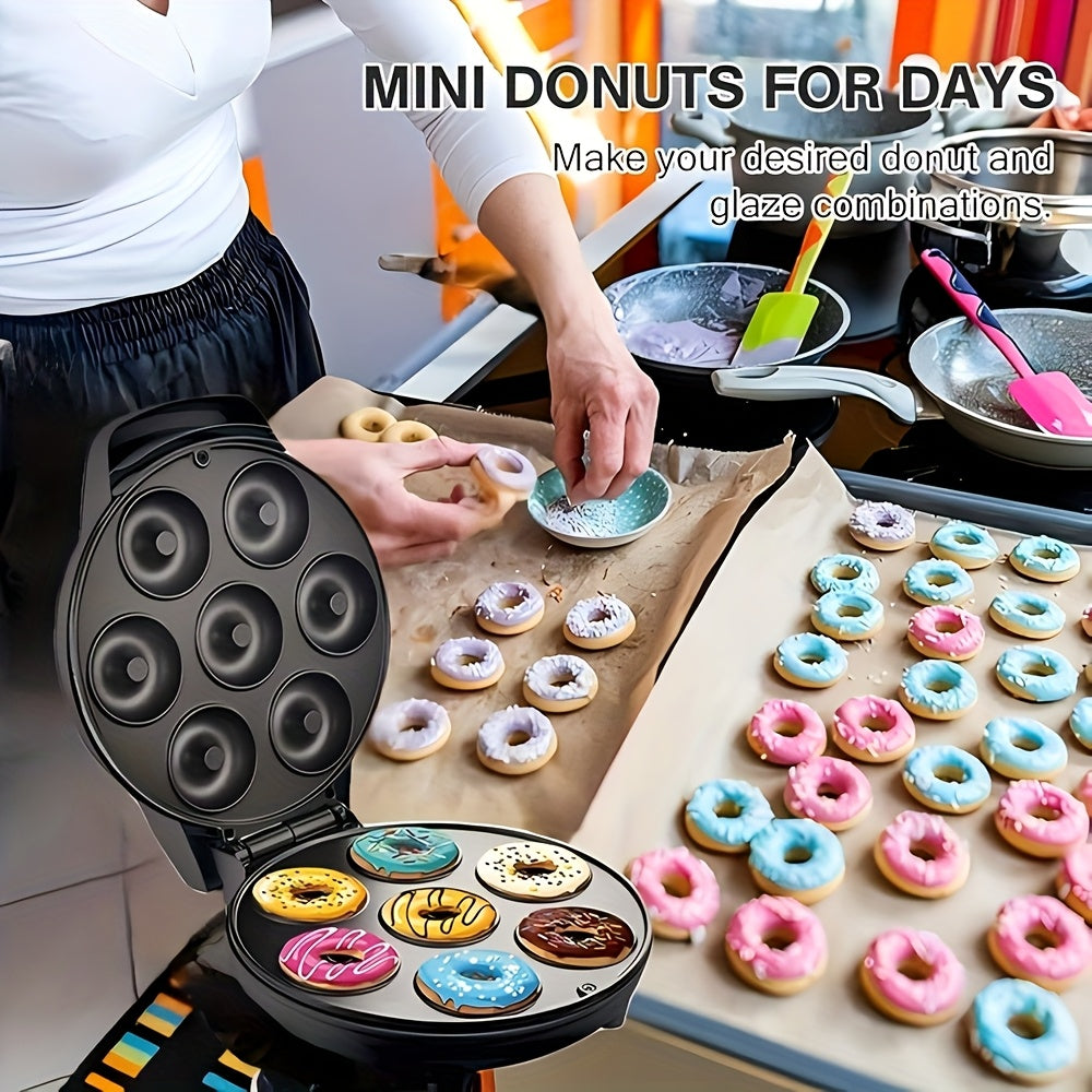 Mini máquina para hacer donas superficie antiadherente eléctrica 7 donas desayunos snacks postres