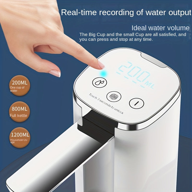 Portable Folding Water Pump with Digital Display Rechargeable Battery Stainless Steel Tube for Drinking Water Camping Office Kitchen