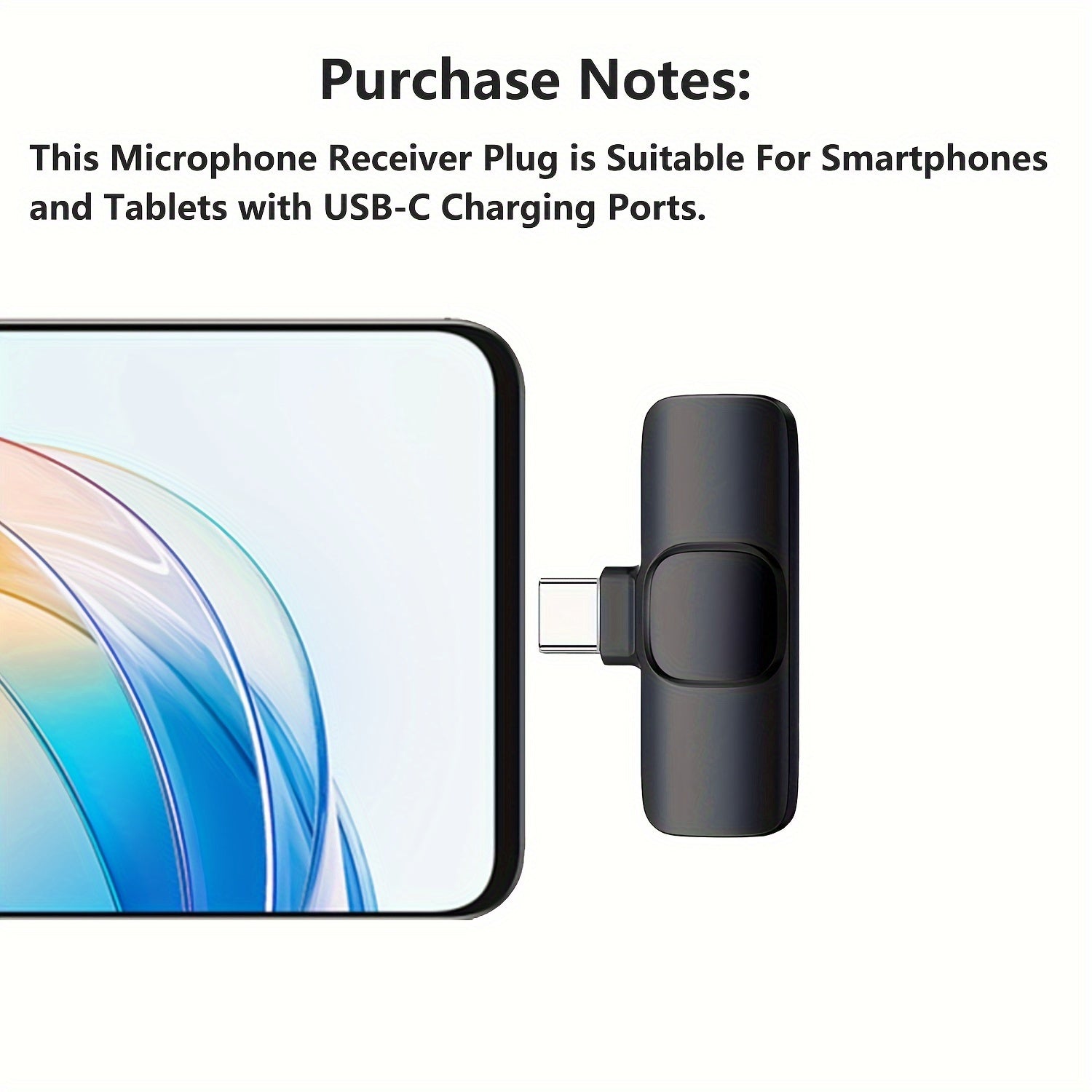 Smartfonlar, noutbuklar, audio va video yozuvlar, intervyular, vloglar uchun simsiz omnidireksional kondensator lavalier mikrofon.