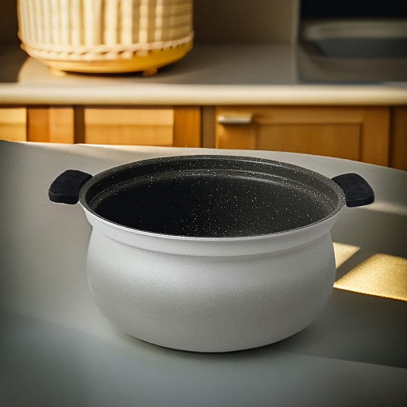 22cm Double Ear Soup Pot Non-Stick Japanese Style Kitchen Cooking Tool Grey