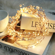 Warm White Pearl String Lights 20/50 LED Battery Operated Fairy Lights for Bedroom Wedding Decor