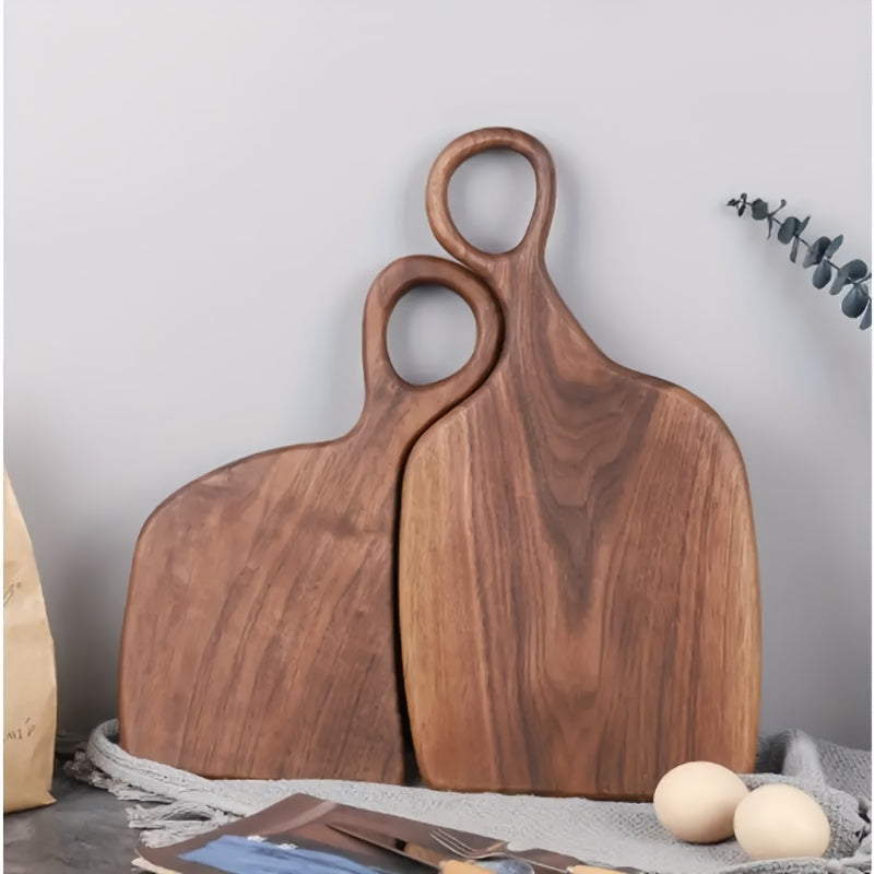 Walnut Wood Cutting Board for Steaks Bread Fruits with Handle Kitchen Use