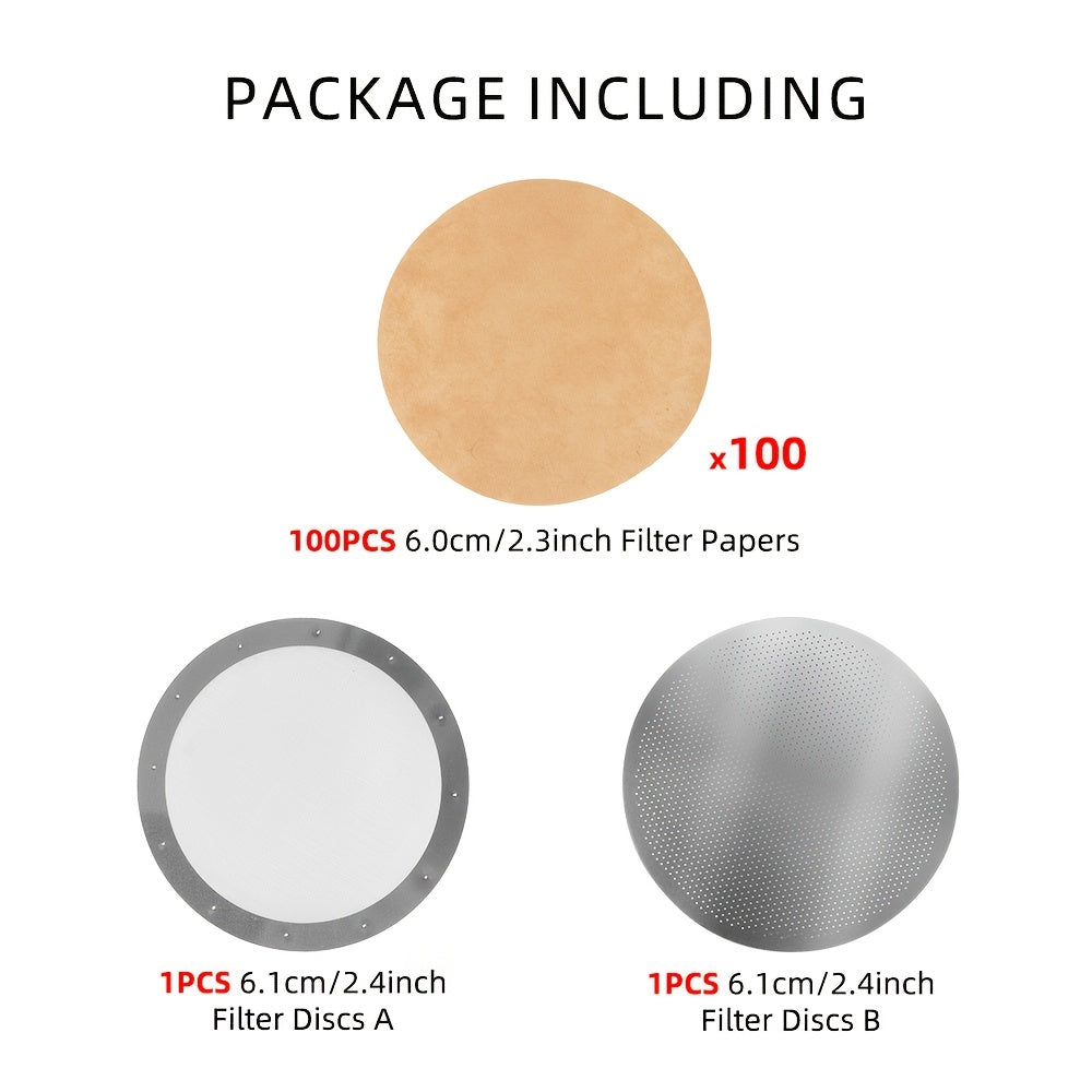 Stainless Steel Coffee Filter for AeroPress Reusable Mesh Filter with Paper Options