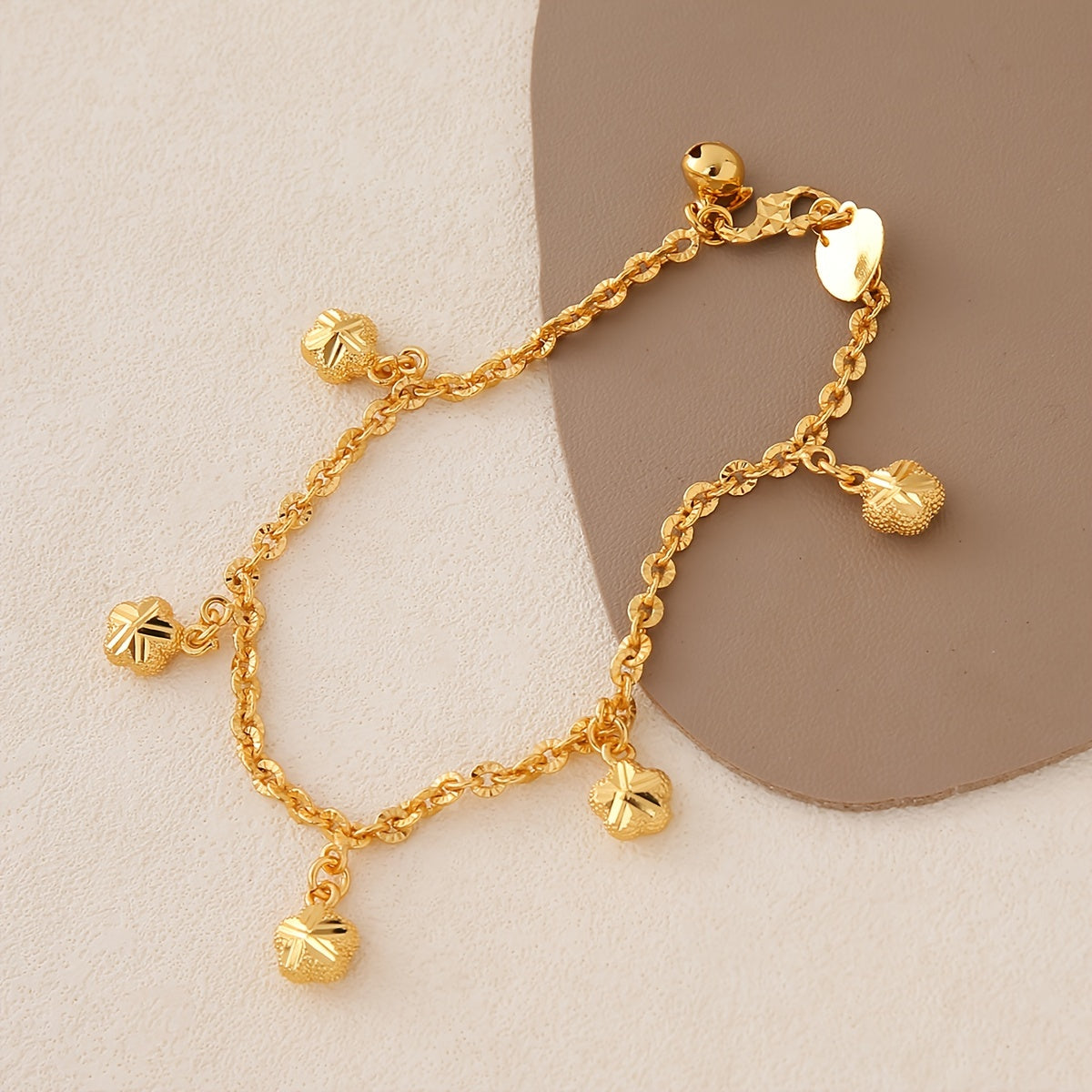Gold Plated Copper Star Charm Bracelet Adjustable Chain Women Jewelry