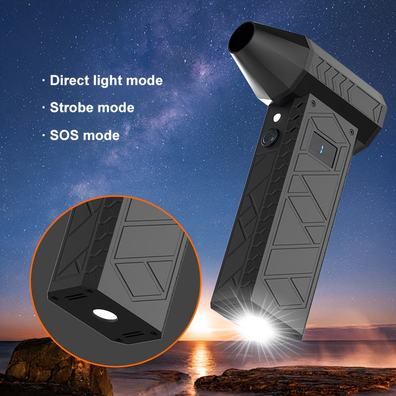 Ручной турбореактивный воздушный насос - перезаряжаемый через USB, черный, портативный вентилятор