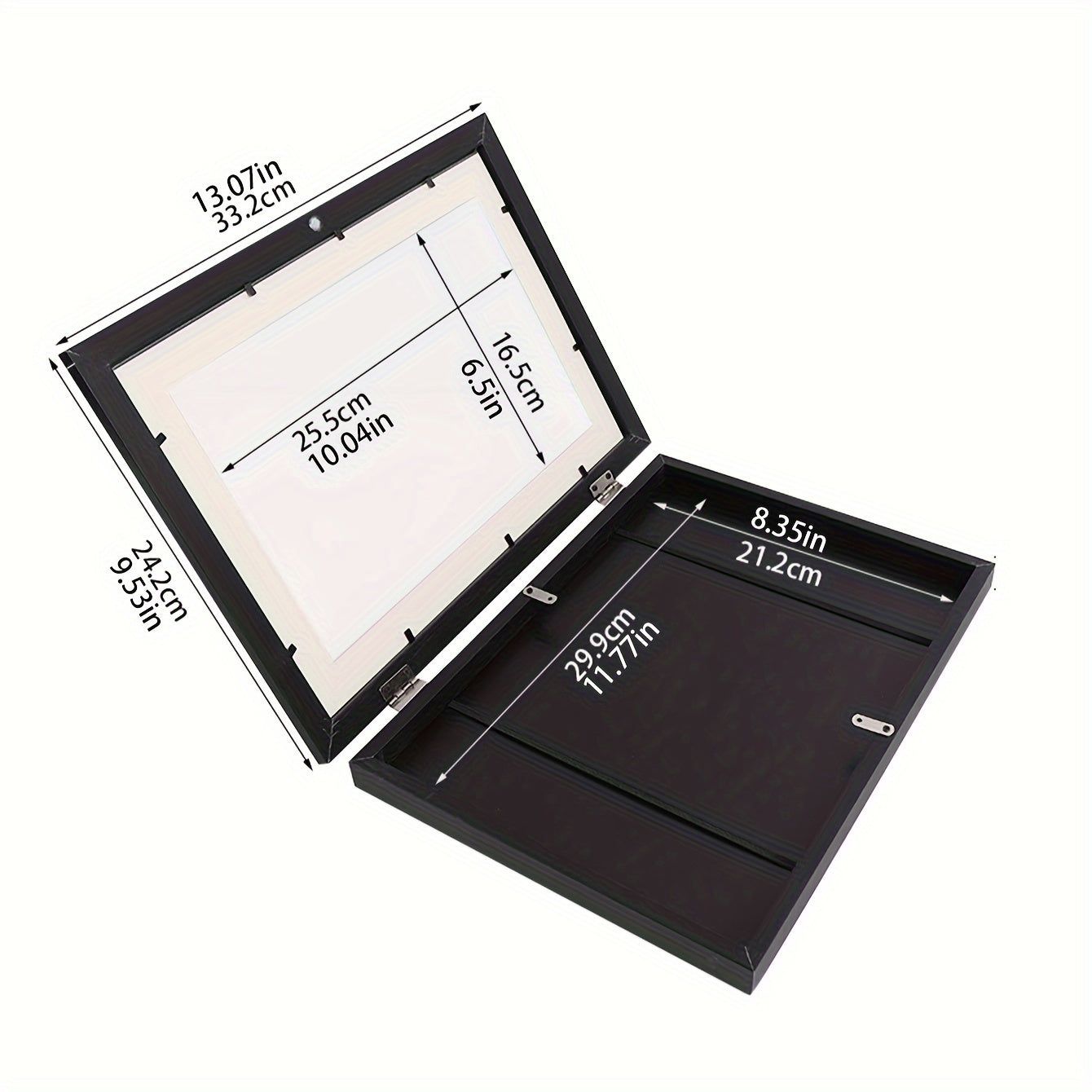 Marco de galería negro para obras de arte, montaje vertical o en pared, respaldo de caballete