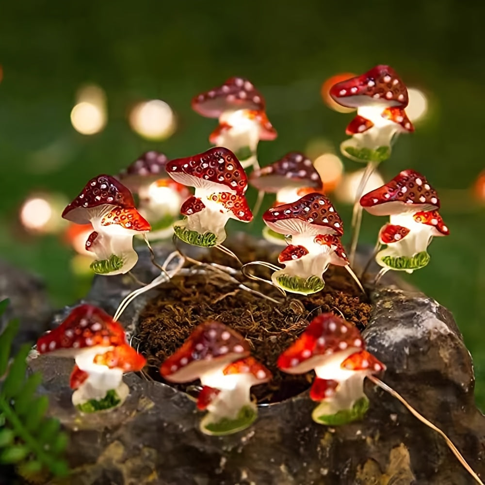 Battery-Powered Mushroom Copper Wire Light for Easter Holiday Decorations in Restaurants