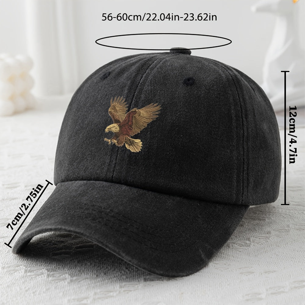 Teen Vintage Style Baseball Cap Sun Protection Eagle Embroidery All-Season