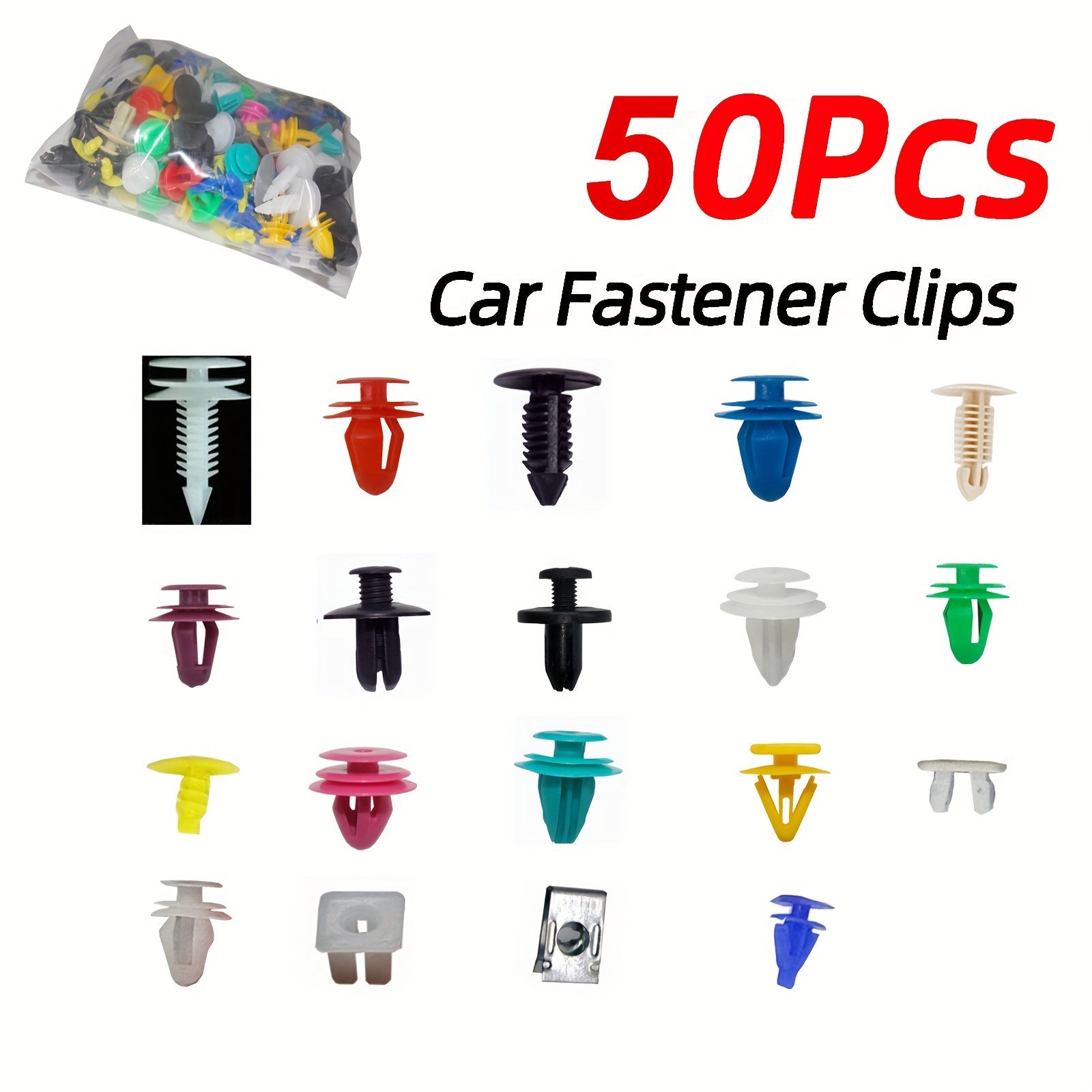 50/100/200Pcs Plastic Car Clip Panel Push Retainers for Bumper Door Interior