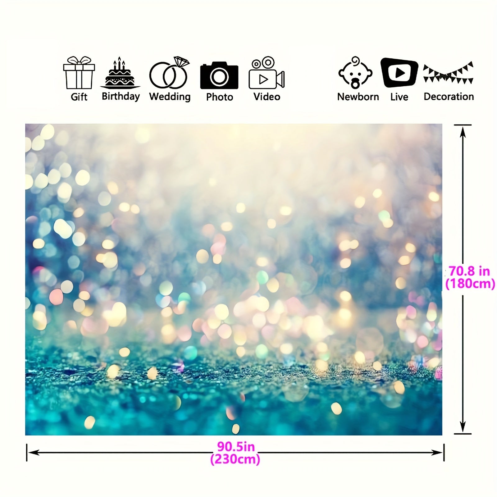 Yashil Polyester Bayram Banner Foto Props Tug'ilgan kun va Uy bezaklari uchun