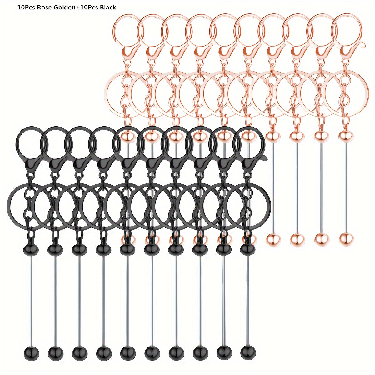 Set of 20 Gold Keychain Pendants for DIY Crafts and Gifting Valentine's Christmas Theme