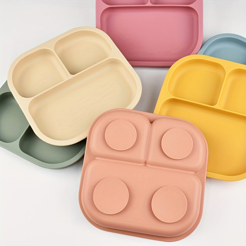 Baby Food Tray Silicone 4-Compartment BPA-Free Non-Slip for Ages 0-3
