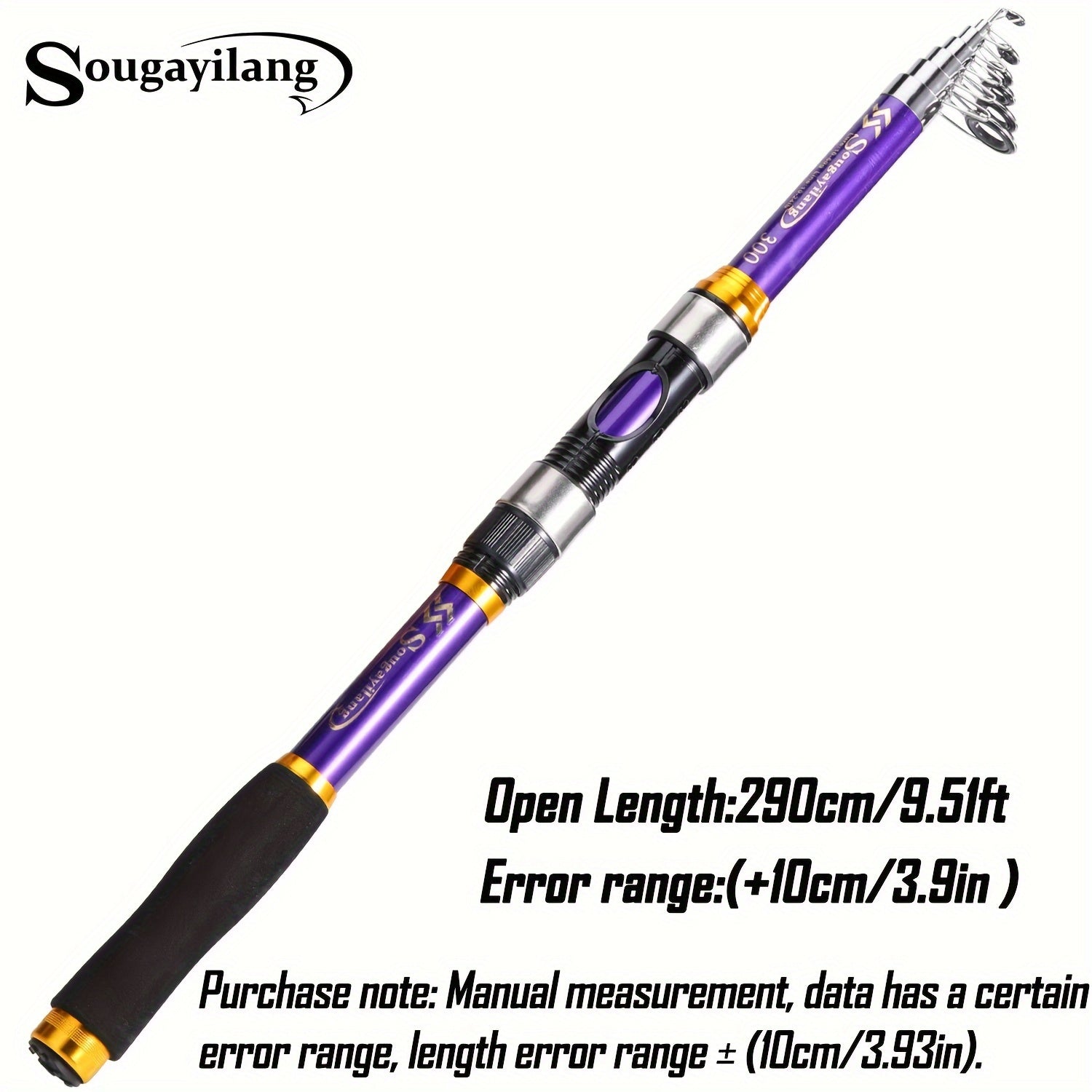 Telescopic Fishing Rod 1.8-3.3M Fiberglass Saltwater Bait Spinning Medium Action