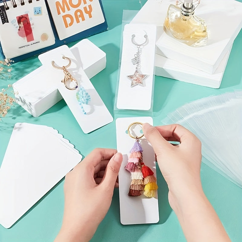 Набор из 100 белых держателей для дисплейных карточек для изготовления украшений и проектов своими руками