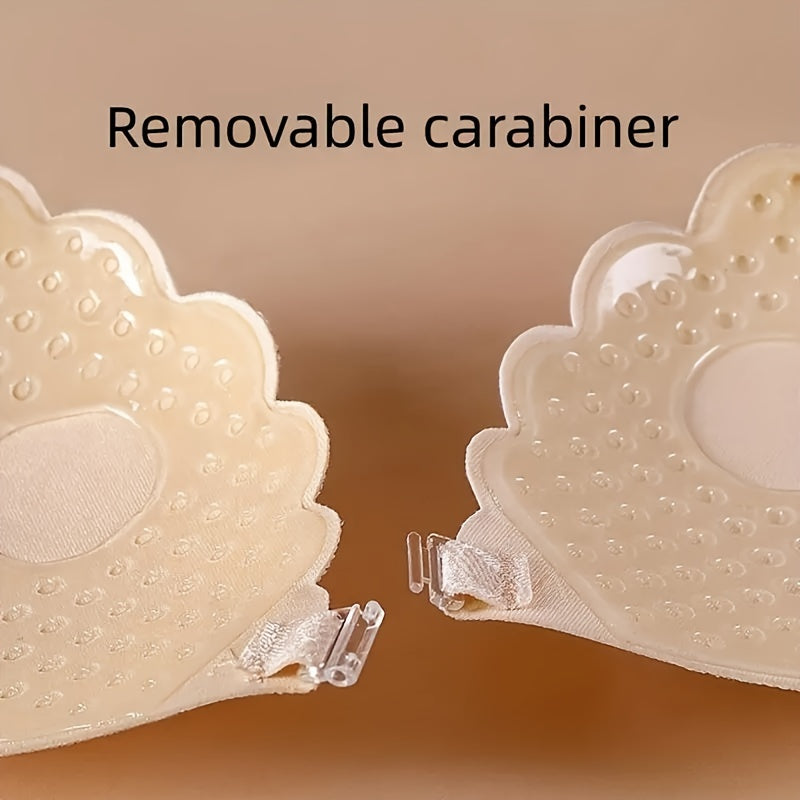 Lace Push Up Bra Wireless Invisible Straps Silicone Nipple Covers