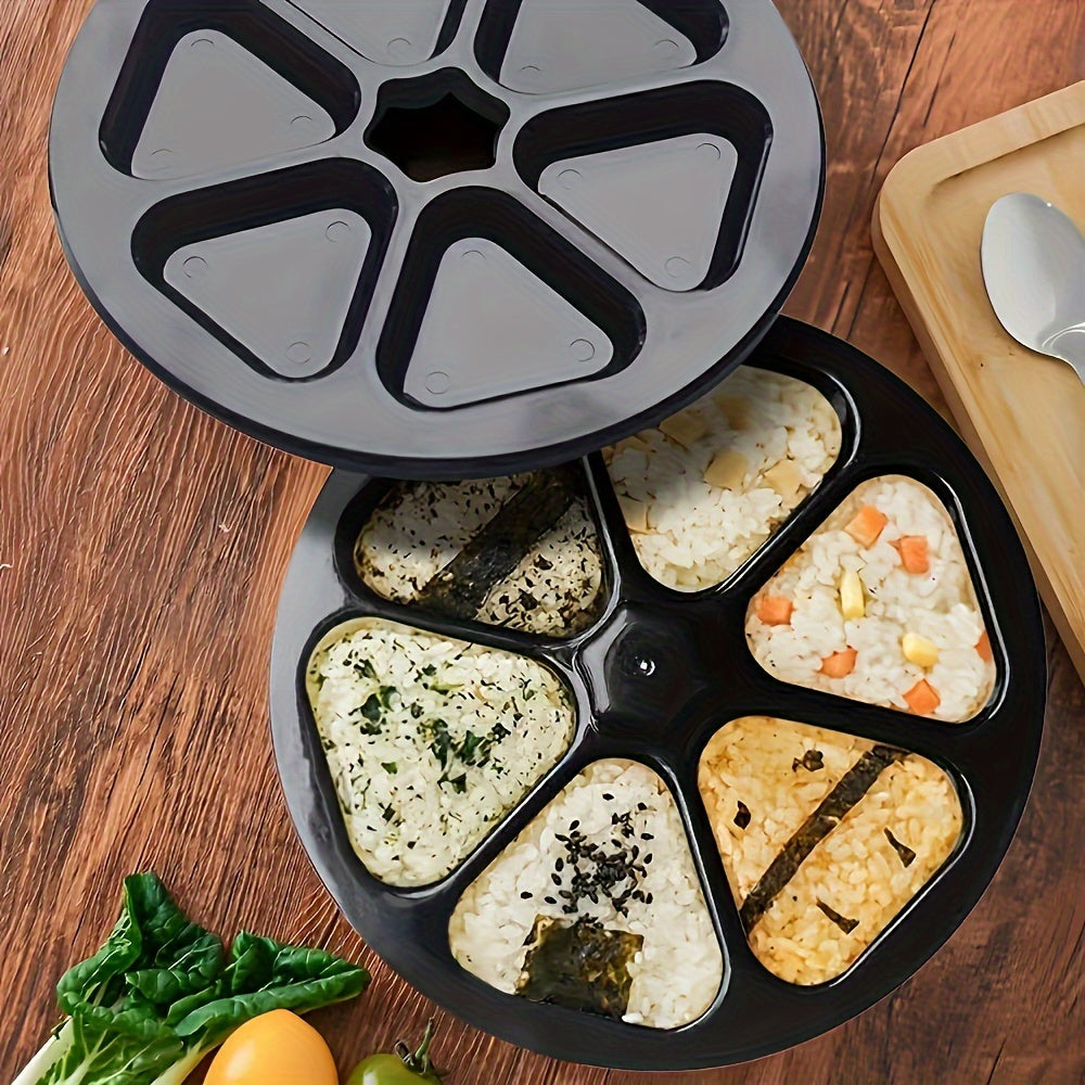 Triangle Sushi Mold Set with 6 Pieces and Oil Brush for Onigiri and Bento
