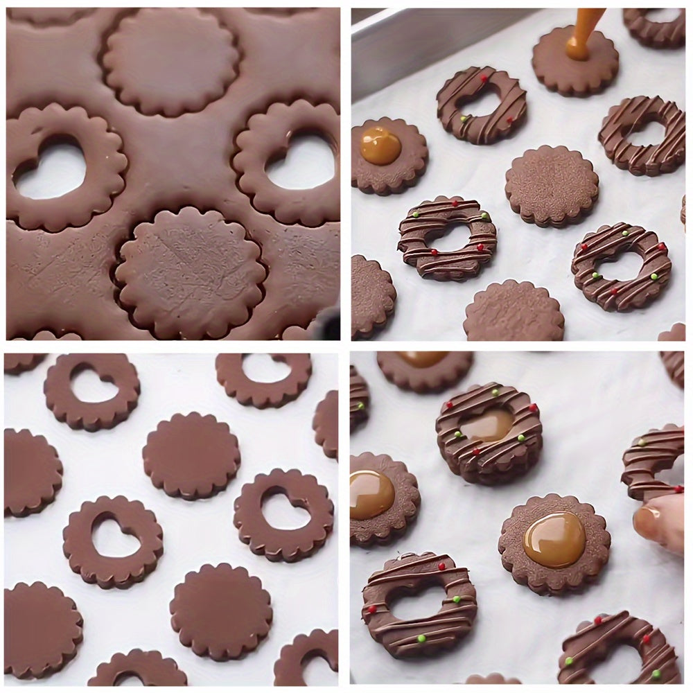 Set of 9 Stainless Steel Cookie Cutters with Jam Sandwich Molds for Christmas Holiday