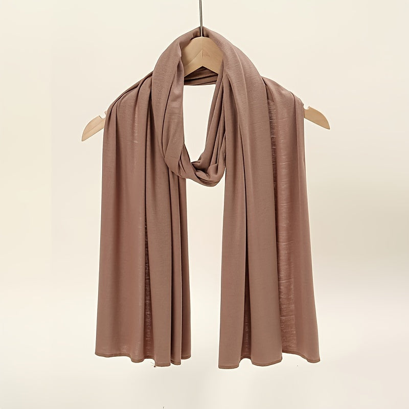 Ayollar uchun yuqori sifatli bir rangli polyester sharf, barcha fasllar va tadbirlar uchun mos, Ramazon uchun qulay.