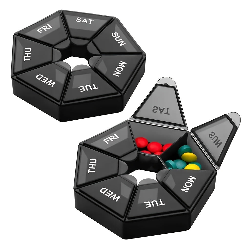 Unisex Plastic Seven-Day Pill Organizer Portable Transparent Pill Case