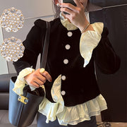 Set of 4 Alloy Flower-Shaped Rhinestone Buttons for DIY Fashion Crafts