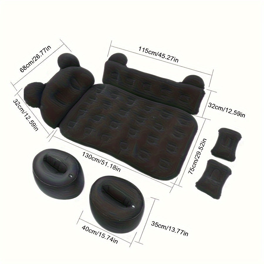 Panda portativ havo matras avtomobil karavoti, PVC material, sigaret lighteri bilan quvvatlanadi, lagerda va ochiq havoda sarguzashtlar uchun mos.