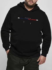 Men's Plus Size Casual Hoodie with Random Print Polyester Knit Long Sleeve Streetwear