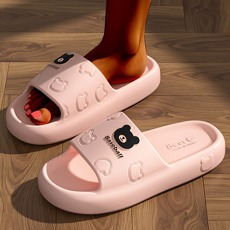 Women's Summer EVA Slippers, Comfortable Soft Sole, Cartoon Bear Design
