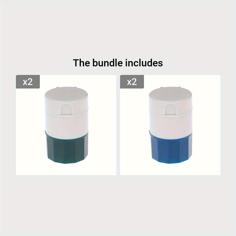 Portable 4-in-1 Pill Cutter and Crusher with Dispenser White Green Compact Multifunctional Tablet Splitter