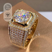 Zamonaviy 1CT Moissanite Yuqori Halqa Etik Diam S925 Kumushda, Nafis 18K Oltin Qoplama, Abadiy Vintage Uslubi, Har kuni yoki To'yda kiyish uchun ideal, Ajoyib Yubiley Sovg'asi bilan Elegant Sovg'a Qutisi kiritilgan.