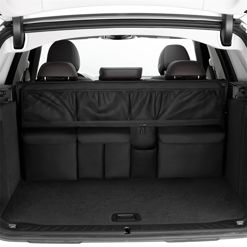 Organizador de almacenamiento para coche de poliéster multifunción para asiento trasero y maletero