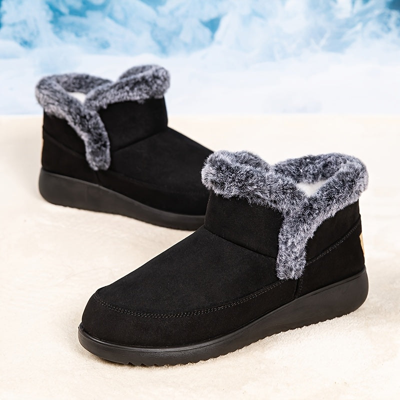 Women's Winter Snow Boots Fleece-Lined Low-Top Waterproof Warm