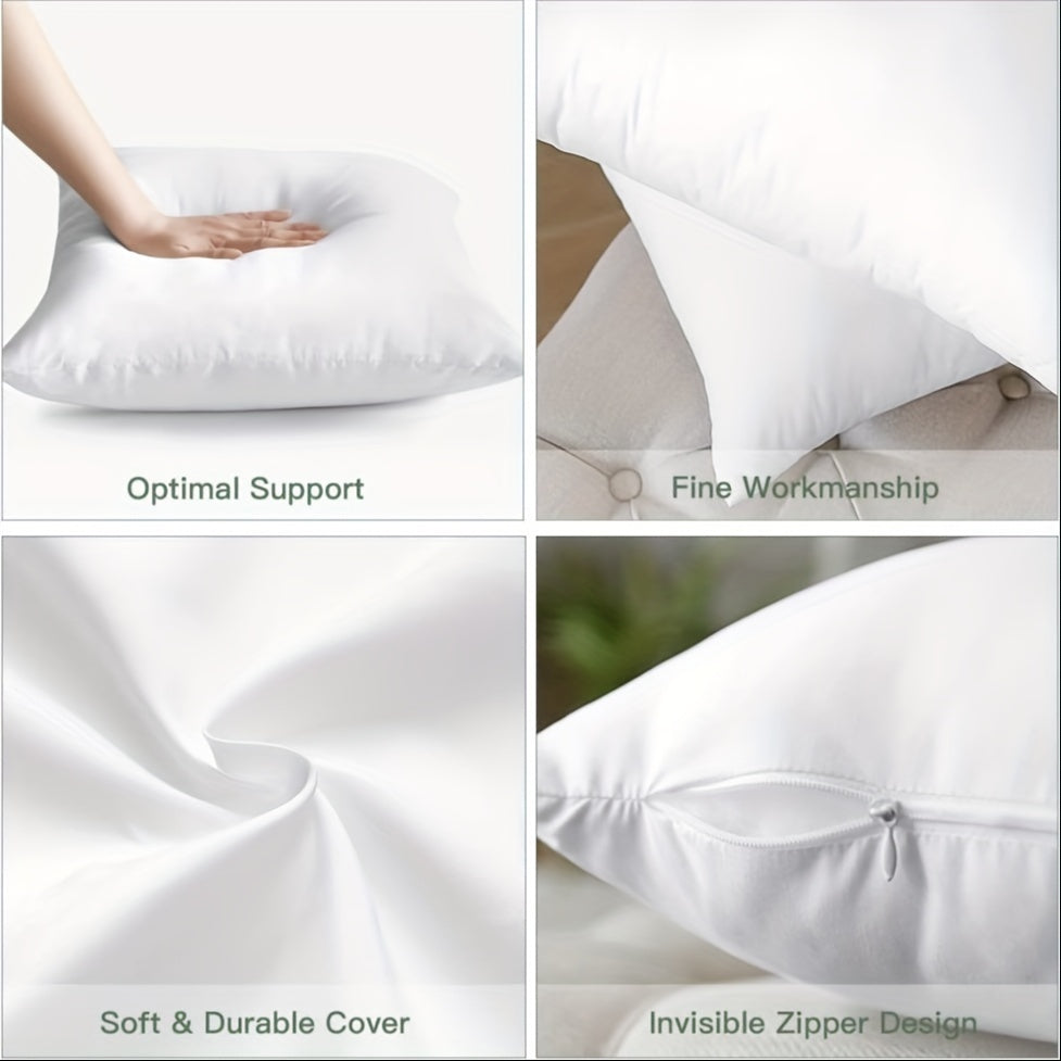 White Square Pillow Inserts 45.72 cm Set for Couch Sofa Bed Christmas Decor