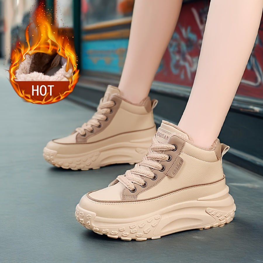 Women's Winter Insulated High-Top Military Boots with Slip-Resistant Sole