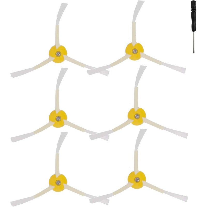 iRobot yon cho'tkasi aksessuarlar 6+1 to'plami, 600/700/800/900 seriyali vakuum robotlari bilan mos keladi, plastik pol ulanish qismlari