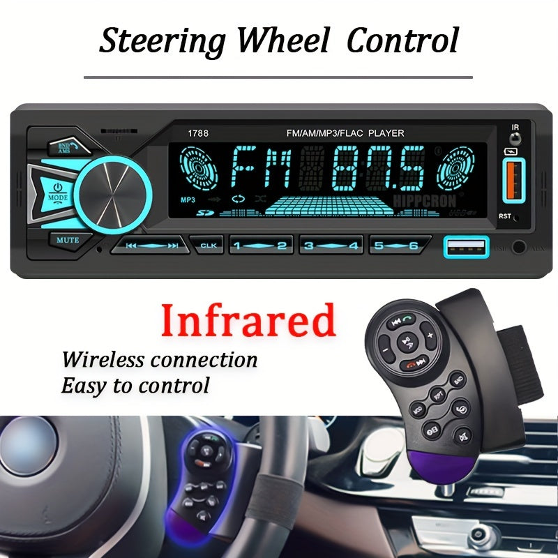 1Din Car Stereo MP3 Player 4 Inch Screen FM Receiver AUX USB TF Input