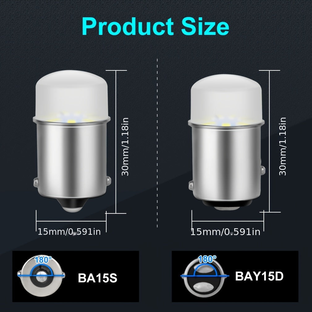 2 Pack LED Car Signal Bulbs 1156 1157 BA15S BAY15D 12V White Yellow Red