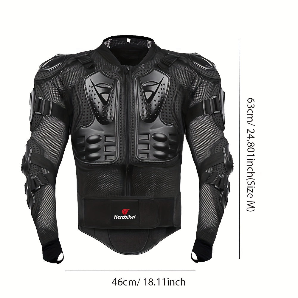 Men's Motorcycle Jacket Lightweight Breathable Polyamide Protective Armor Black Size M-XXXL