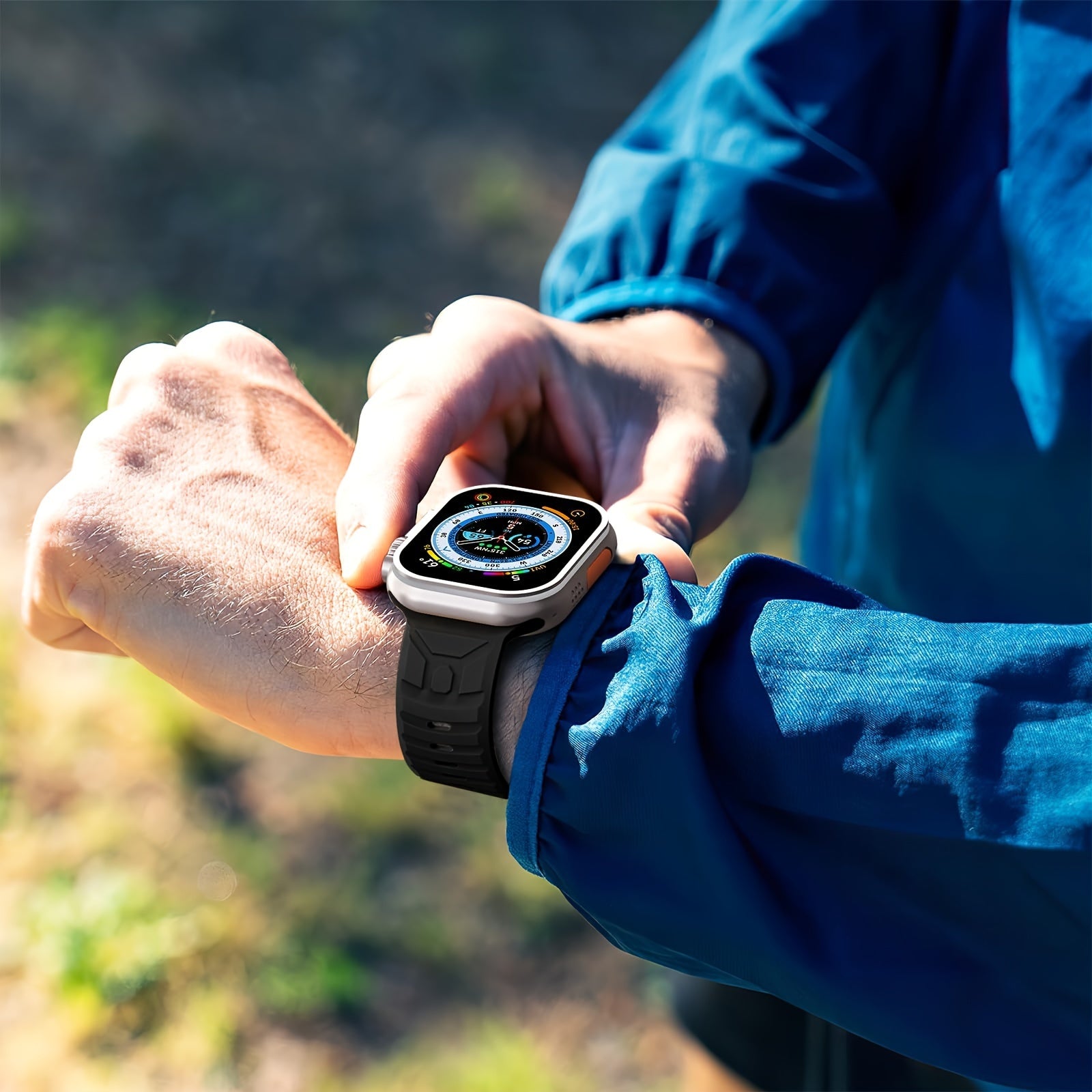 Silicone Sport Watch Band for Apple Watch Water-Resistant Compatible with Series 4-10 Men Women