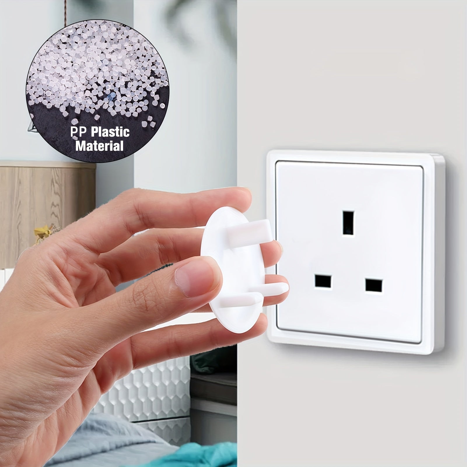 36 Pieces of White Child Safety Outlet Covers with Switch Protectors Made from Lead-Free Plastic