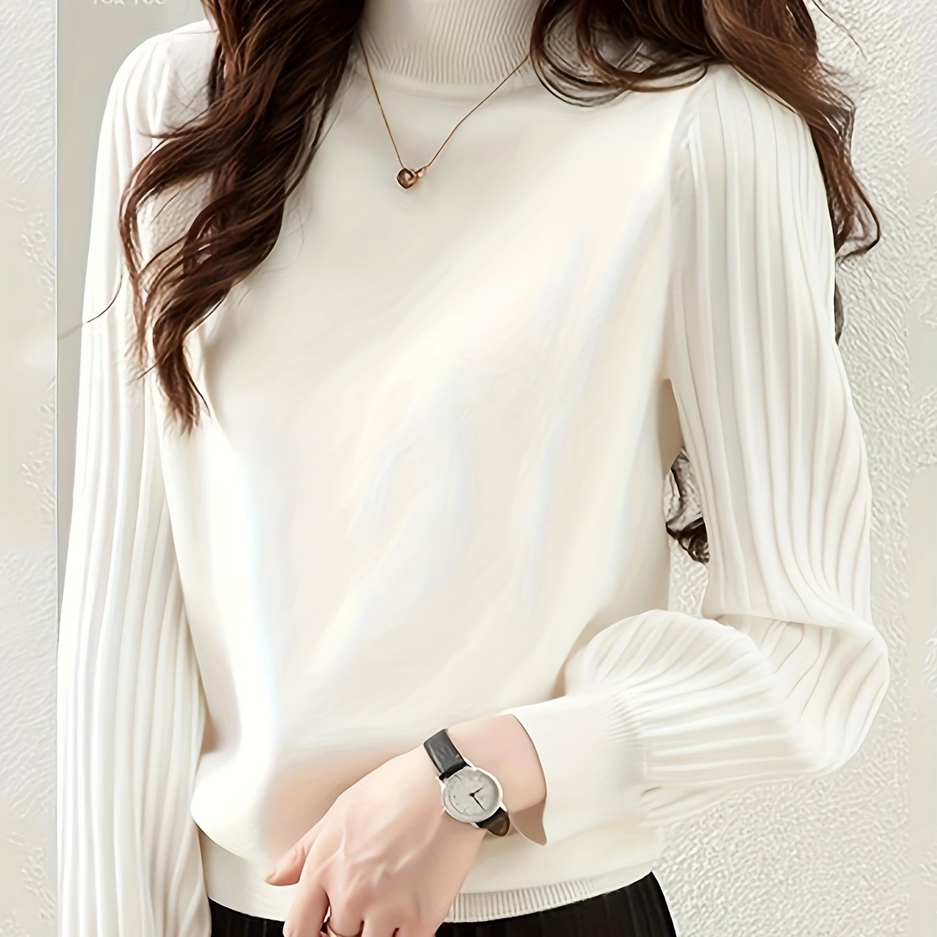 Women's Ribbed Turtleneck Sweater Fall Winter Slim Fit Long Sleeve Casual Knit Top