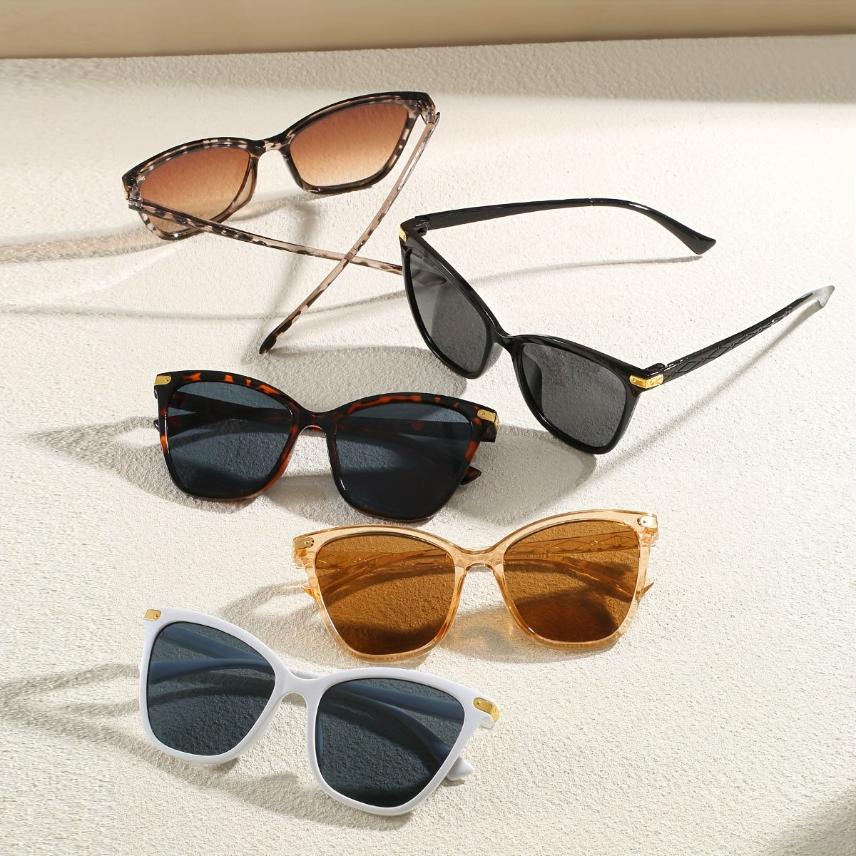 Gafas de moda estilo cat eye bohemio para mujer, montura de policarbonato, conjunto decorativo de 1-3