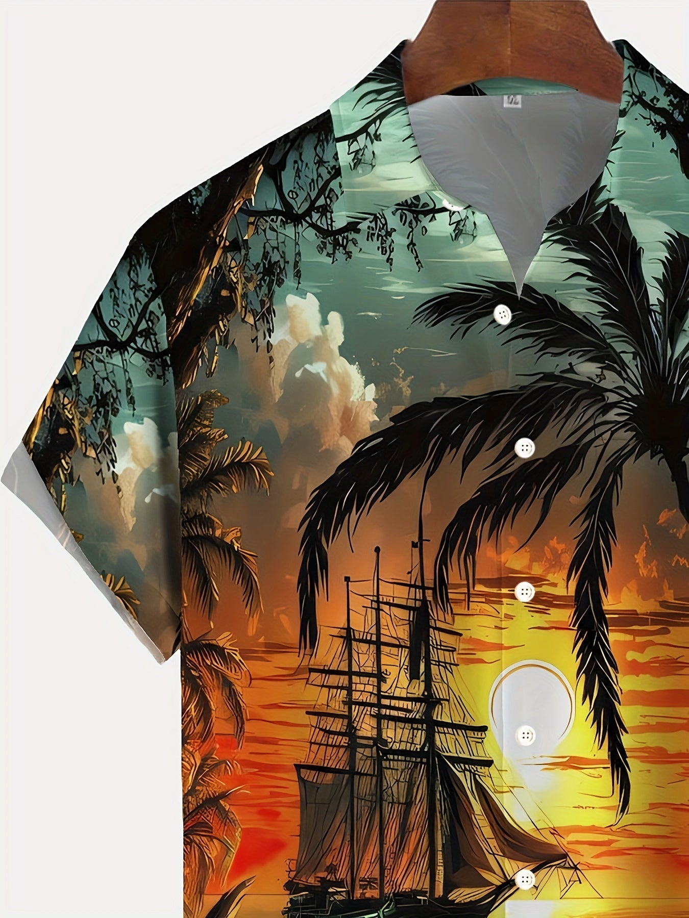 Katta va baland erkaklar uchun yozgi grafik printli ko'ylak