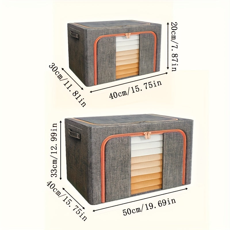 Большая складная корзина для хранения одежды с прозрачным окном и ручками
