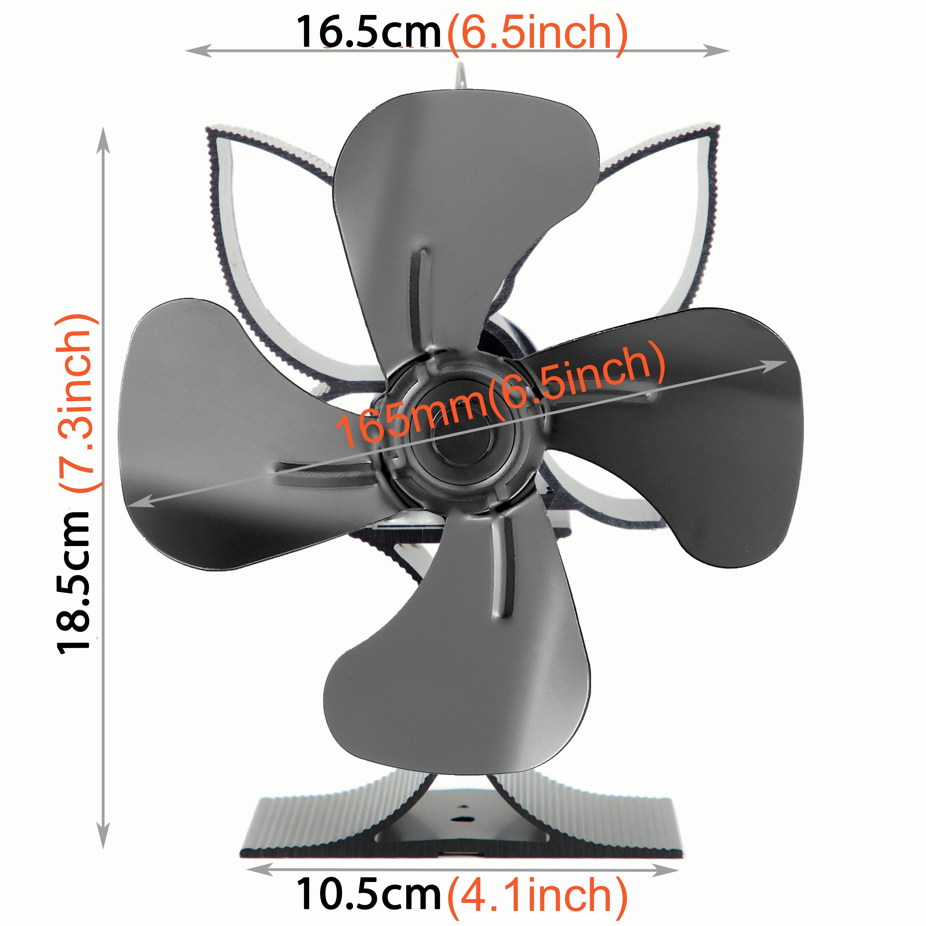 Wood Stove Fan 4-Blade Heat-Driven Wall Fan for Home Heating, No Electricity