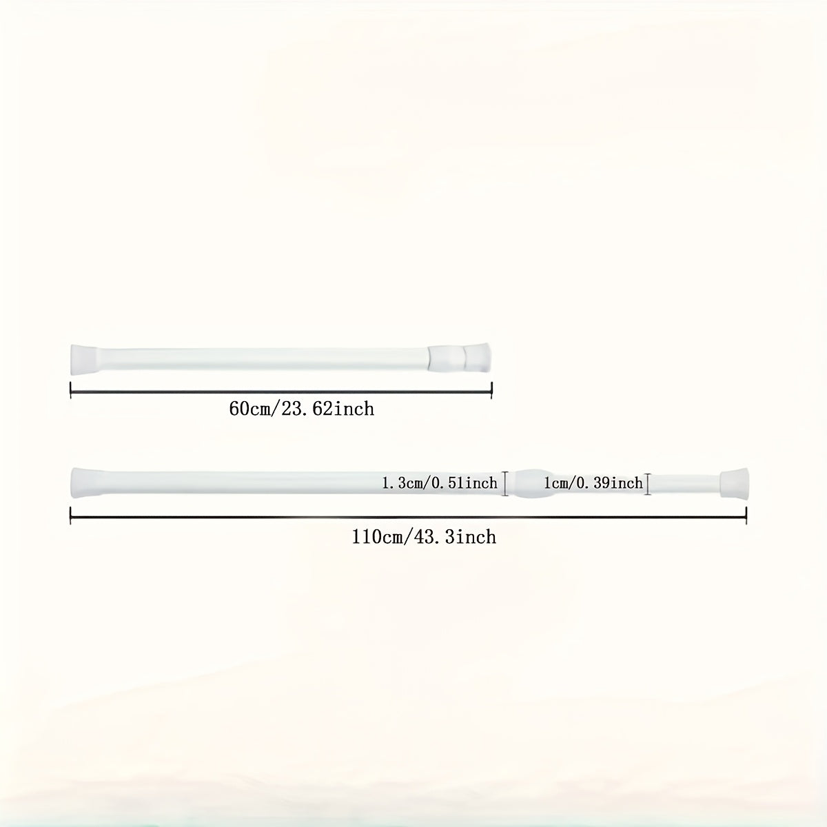 Adjustable Alloy Shower Rod No Drill Extendable from 99cm to 191cm Bathroom Closet Kitchen